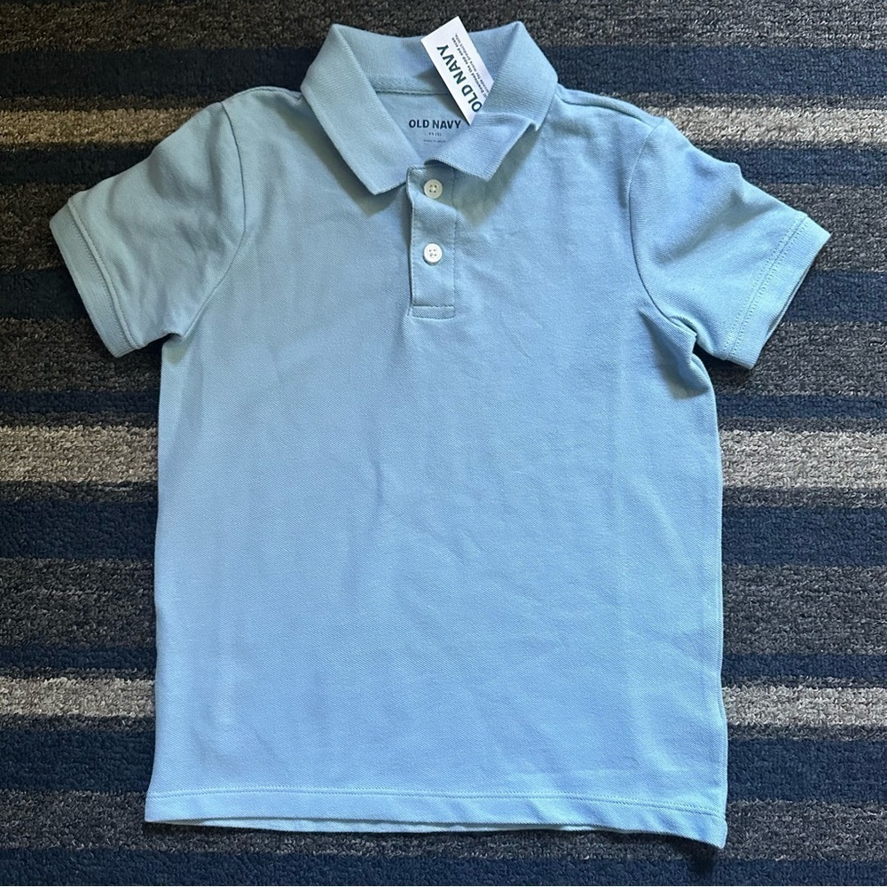 Old Navy Boys Sky Blue Polo Short Sleeve Tee New with tags Size 5